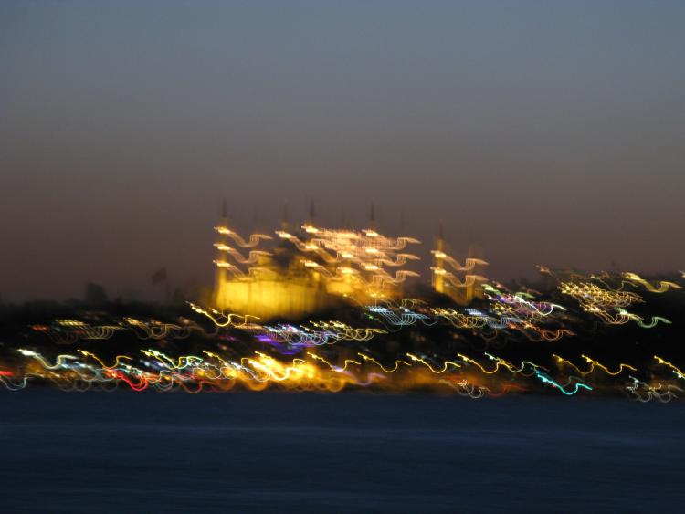 image A blurred Blue Mosque