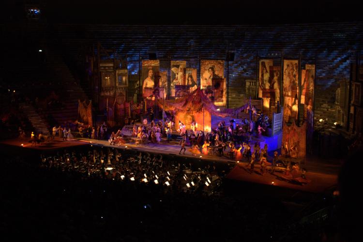 image Stage setting of Carmen in the arena of Verona