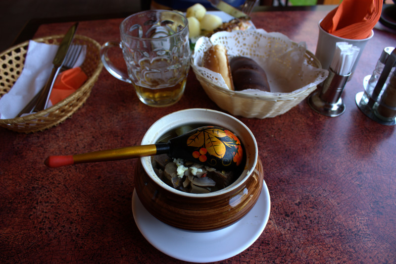 image Traditional Russian meal eaten from a colourful spoon