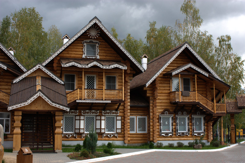 image Richly decorated wooden house in Solotcha