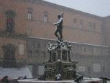 image Snow on the Fountain of Neptune by Giambologna in Piazza Nettuno